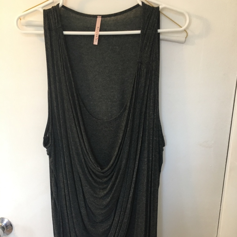 Gray Draped Tank Top